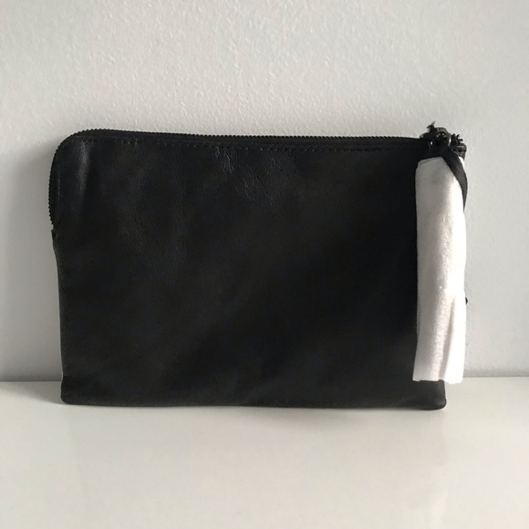 Sharif Disco Black Silver Glitter Genuine Leather Clutch Bag - Picture 11 of 14